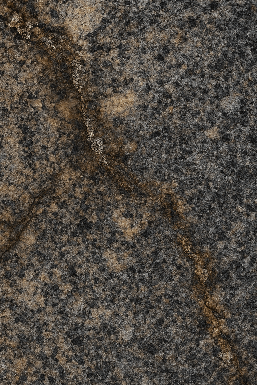 Granite showing surface etching